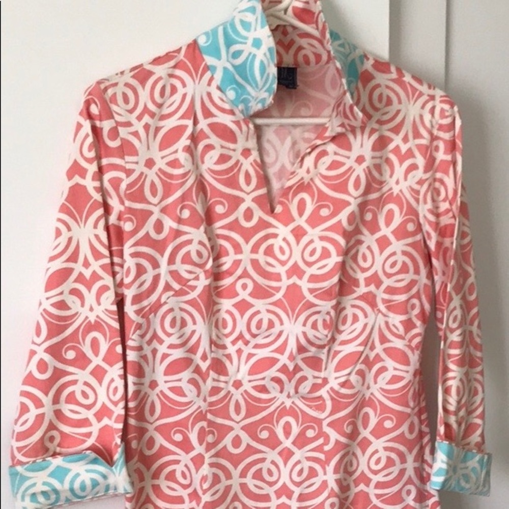 Melly M Coral and Turquoise Tunic Dress
